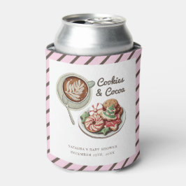 Porta-lata Cookies e Chás de fraldas cor-de-rosa de Pastel qu