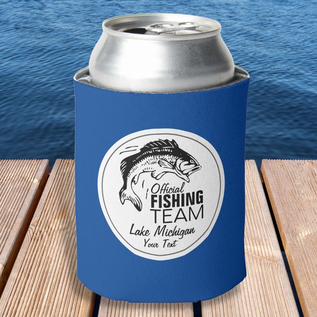 Porta-lata Cooler de Cerveja de Pesca Personalizada | Seu nom (Criador carregado)