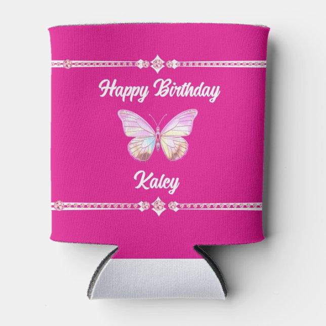 Porta-lata Cooler personalizado da borboleta de joias (Frente)
