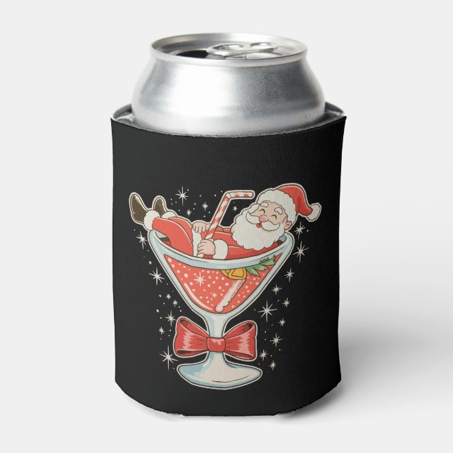 Porta-lata Copo de Martini Santa Hot Mess Natal (Can Front)