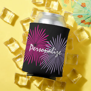 Porta-lata Copo personalizado com design de fogos de artifíci