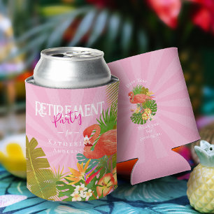 Porta-lata Copo Refrigerador Rosa de Flamingo para Aposentado