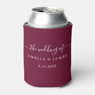Porta-lata Copo Resfriador de Lata de Casamento Burgundy Mode