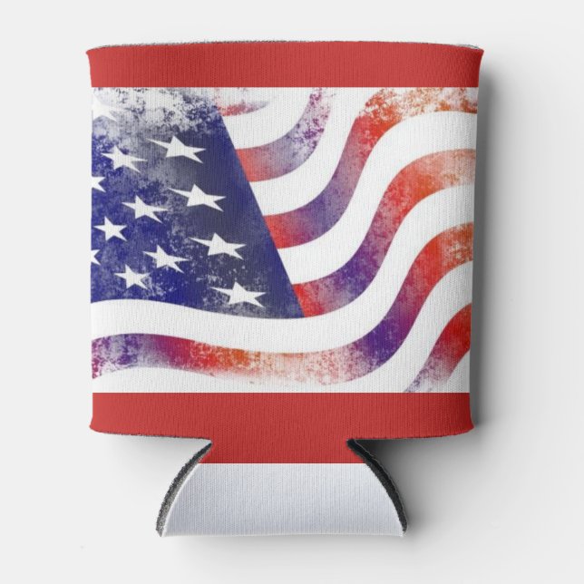 Porta-lata Copo Térmico com a Bandeira Americana Rústica (Frente)