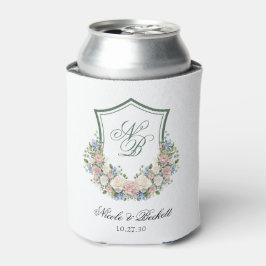 Porta-lata Copo Térmico de Casamento com Crista Floral Azul E