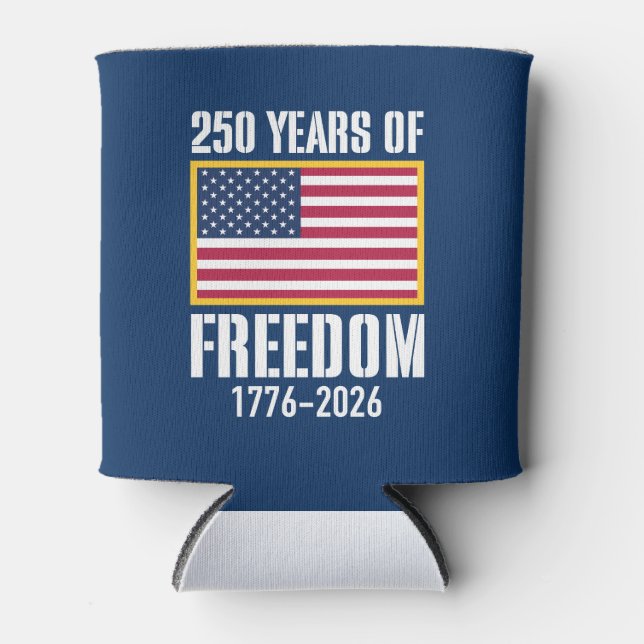 Porta-lata Copo Térmico EUA 250 Anos de Liberdade (Frente)
