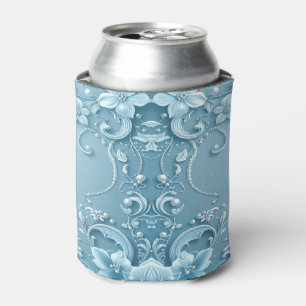 Porta-lata Copo Térmico Floral Decorativo Azul