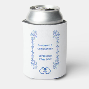 Porta-lata Copo Térmico para Casamento Azul Safira Sinos e En