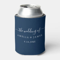 Copo Térmico para Casamento Navy Modern Script