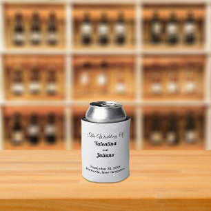 Porta-lata Copo Térmico para Casamento Preto e Branco