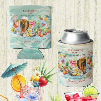 Porta-lata Coquetéis de Praia Frutas Tropicais Festa de Despe