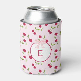 Porta-lata Coqueteleira de Cereja Rosa com Monograma Personal