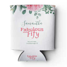 Cor de Água Rosa Floral 50º Favor da Festa de aniv