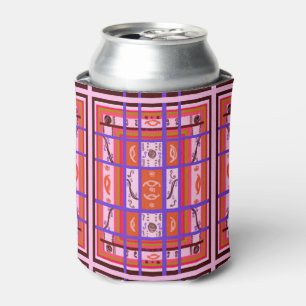 Porta-lata cor-de-rosa xadrez com curva de potência