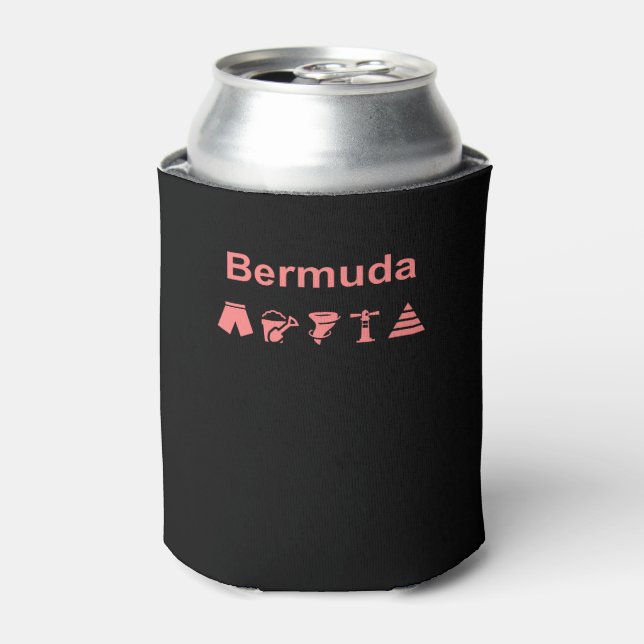 Porta-lata Cor Escura dos Ícones das Bermudas (Can Front)