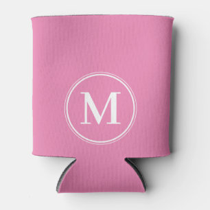 Porta-lata Cor Monograma Rosa Sólido 