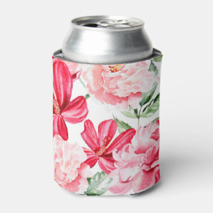 Porta-lata Cora o teste padrão floral da aguarela