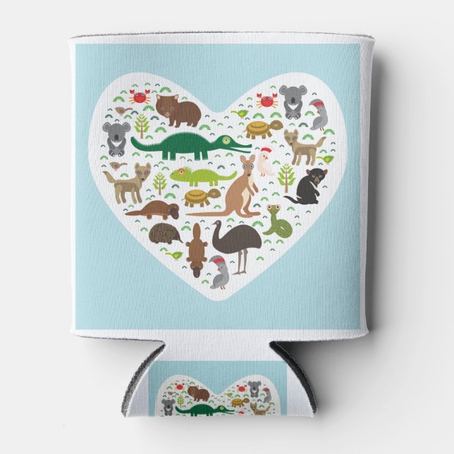 Porta-lata Coração animal australiano (Frente)