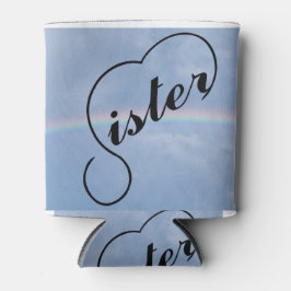 Porta-lata Coração da irmã e arco-íris