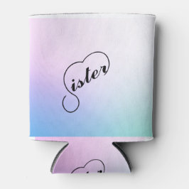 Porta-lata Coração da irmã e cores pastéis