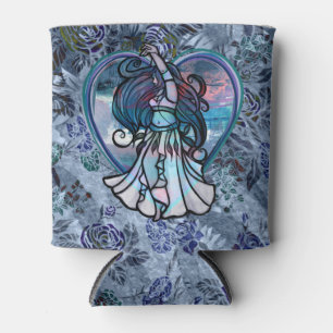 Porta-lata Coração de Amor com Dançarino de Teal e Roxo