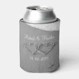 Porta-lata Coração personalizado nas latas de areia