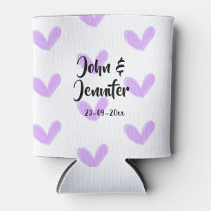 Porta-lata Coração roxo casal valentine nome da aquarela
