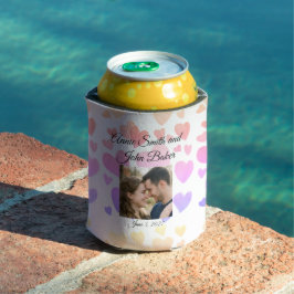 Porta-lata Corações Flutuantes em Aquarela (Personalizável)