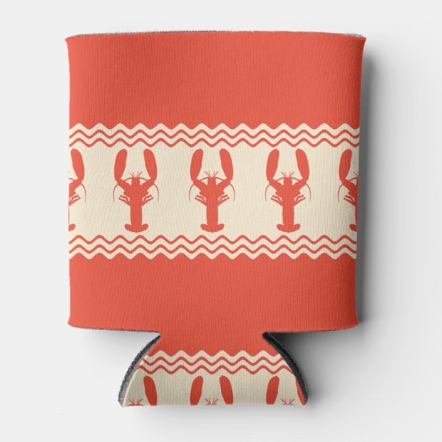 Porta-lata Coral Coastal Lobster Stripes (Frente)