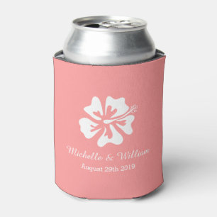 Porta-lata Coral cor-de-rosa, flor de verão.