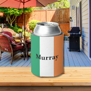 Porta-lata Cores da Bandeira da Irlanda Sobrenome Irlandês No