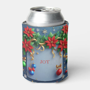 Porta-lata Coroa de Natal com Poinsettias