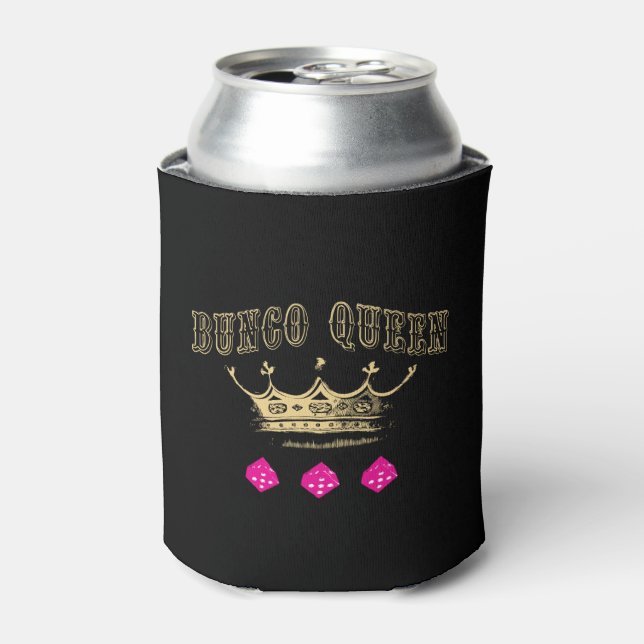Porta-lata Coroa Dourada Dice Rosa Bunco Queen (Can Front)