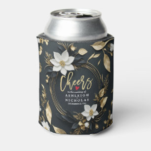 Porta-lata Coroa Floral de Ouro Branco Bodas Vivas ao Amor
