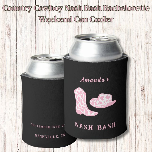 Porta-lata Country Cowboy Nash Bash Bachelorette Fim de Seman (Criador carregado)