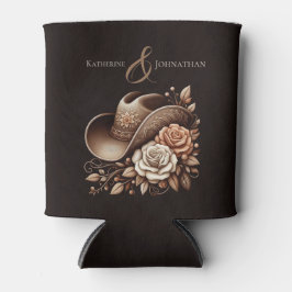 Porta-lata Country Western Cowgirl Hat com Flores