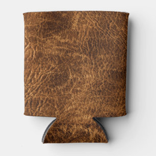 Porta-lata Couro Castanho Rico Escuro