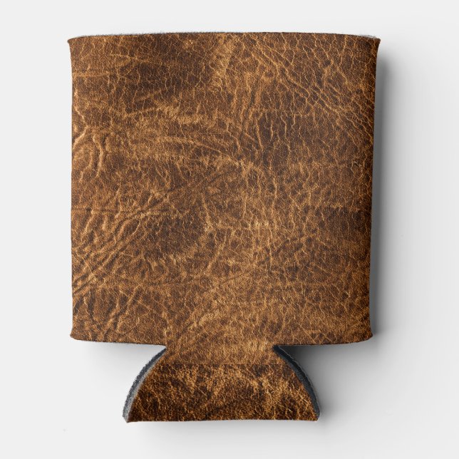 Porta-lata Couro Castanho Rico Escuro (Frente)