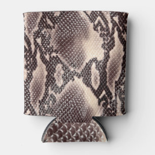 Porta-lata Couro-cobra: textura castanha sem costura