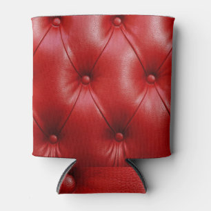 Porta-lata Couro Vermelho: Elegância do Padrão de Upholsteria