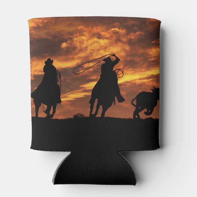 Porta-lata Cowboys Roping Steer Country Ocidental (Traseira)