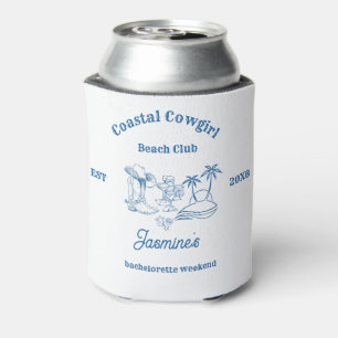 Porta-lata Cowgirl costeira Blue Ocean Bachelorette fim de se