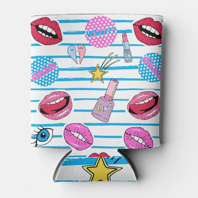Porta-lata Crachá de desenho: pop. (Frente)