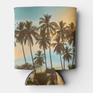 Porta-lata Crepúsculo tropical: Palma de coco Silhouette