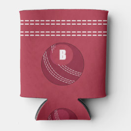 Porta-lata Cricket Ball Seam Monogram Cricketer