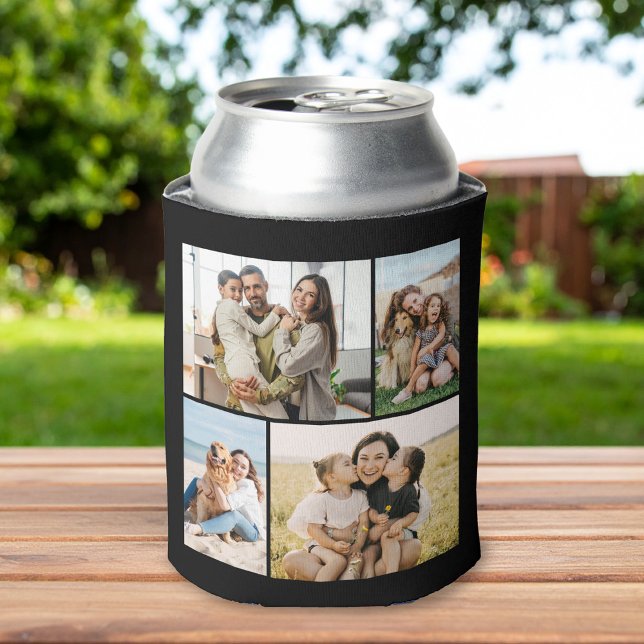 Porta-lata Crie Sua Própria Colagem de 4 Fotos Personalizada (Criador carregado)