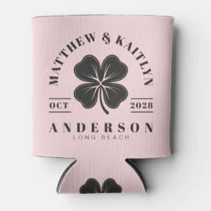 Porta-lata Crista de Casamento Pink Whisper e Trevo Irlandês