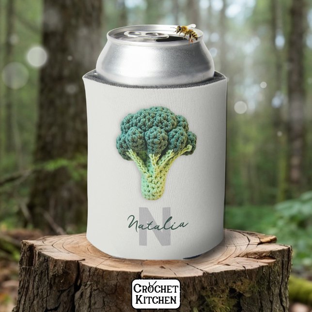 Porta-lata Crochet Broccoli minimalista e esquisito (Criador carregado)