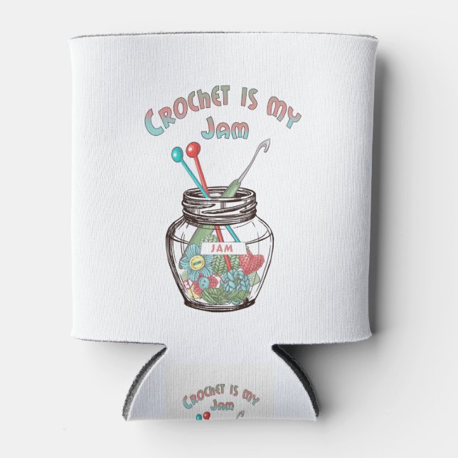 Porta-lata Crochet é meu Jam (Frente)