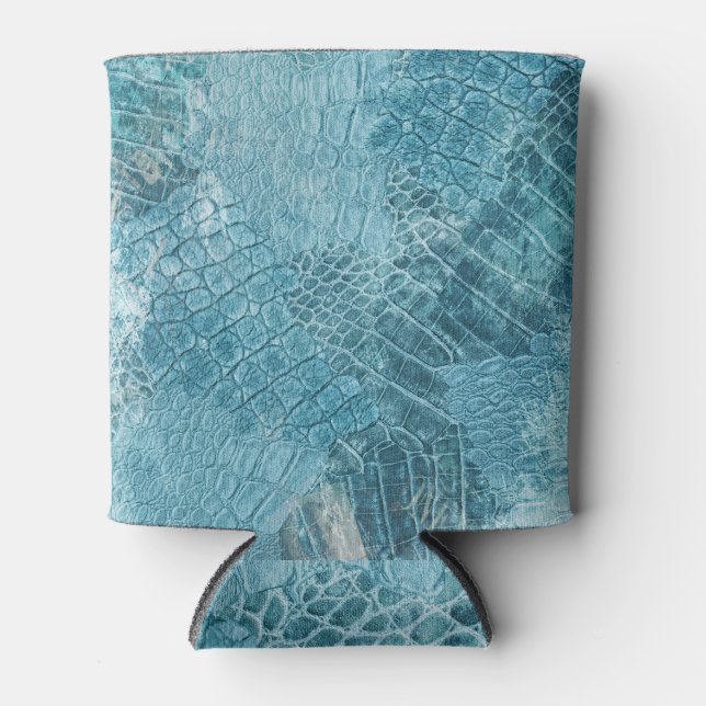 Porta-lata Crocodilo Batik: Arte de Tecido Texturada (Frente)